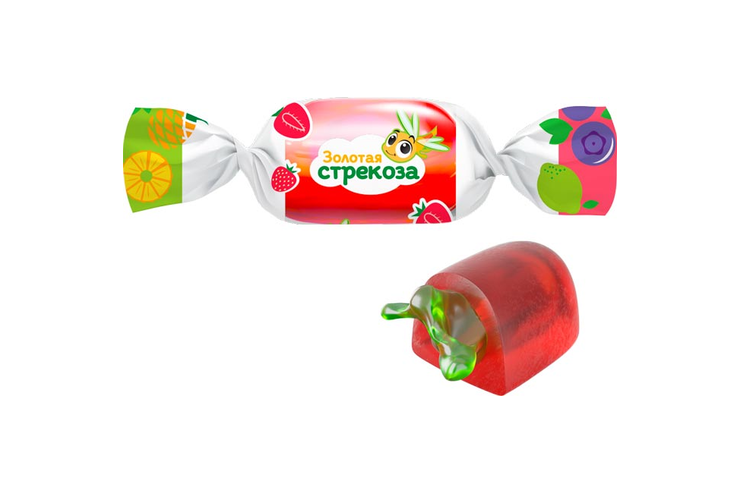 Конфеты желейные «Золотая стрекоза» Клубничный mix (упаковка 0,5 кг)