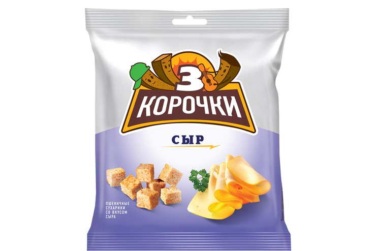 «3 Корочки», сухарики со вкусом сыра, 40 г «3 Корочки», сухарики со вкусом сыра, 40 г