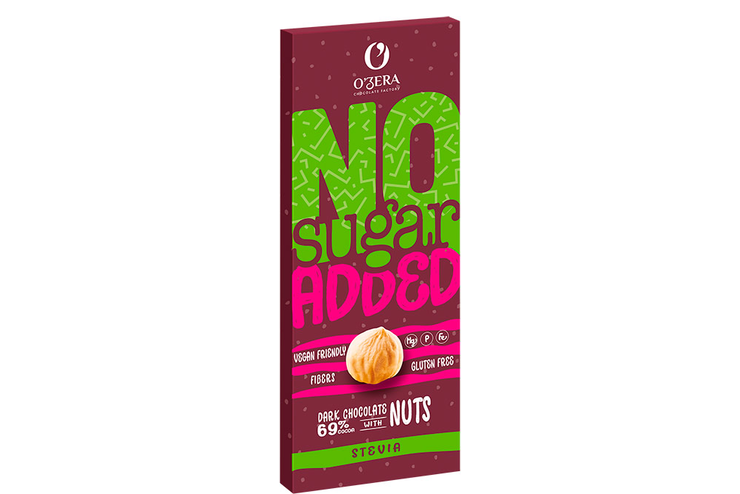«O'Zera», горький шоколад No sugar added Dark&Nuts, 90 г «O'Zera», горький шоколад No sugar added Dark&Nuts, 90 г