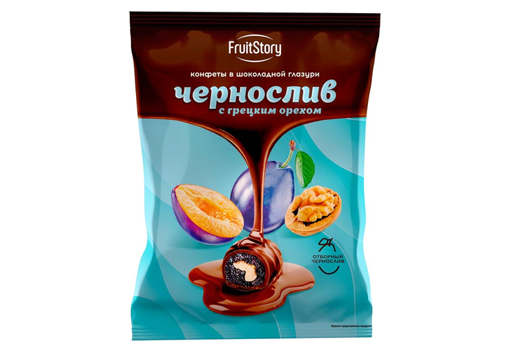 Конфеты в шоколадной глазури  «Чернослив с грецким орехом» (упаковка 0,5 кг)