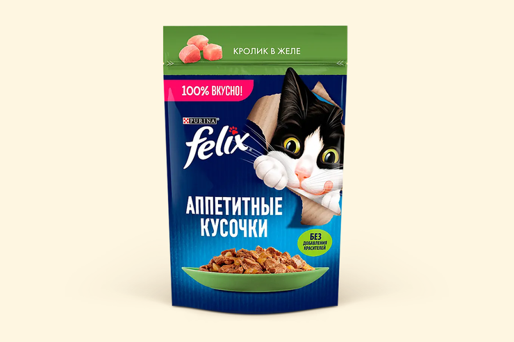 Корм для кошек «Felix» Аппетитные кусочки. Кролик в желе, 75 г