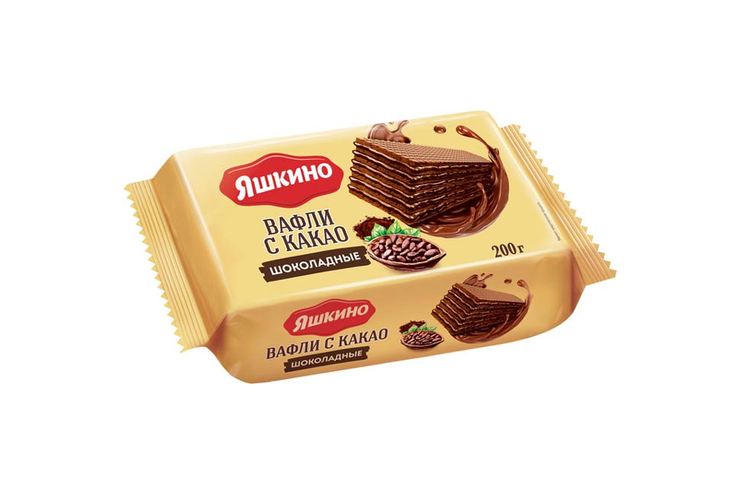 Вафли с какао, шоколадные, 200 г