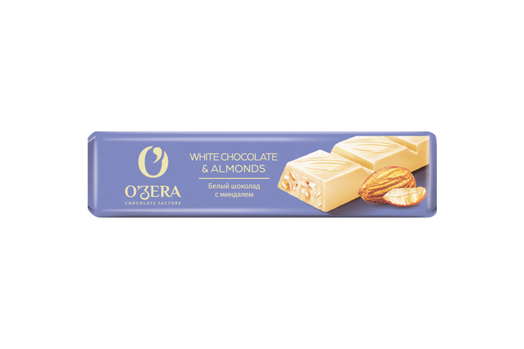 «O'Zera», шоколадный батончик White & Almonds, 45 г «O'Zera», шоколадный батончик White & Almonds, 45 г