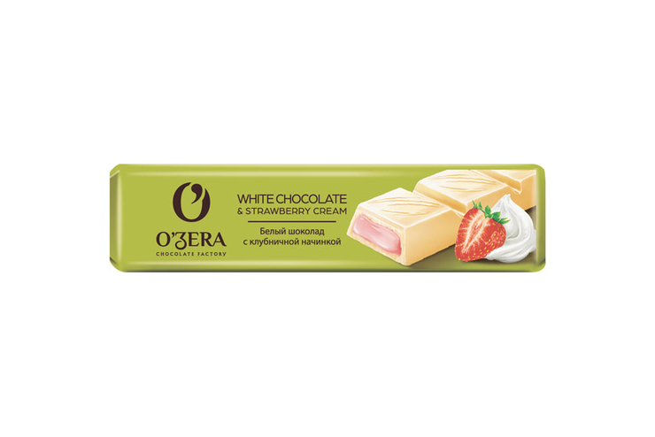 «O'Zera», шоколадный батончик White & Strawberry cream, 45 г «O'Zera», шоколадный батончик White & Strawberry cream, 45 г