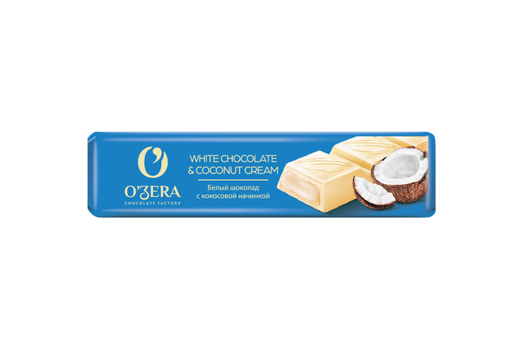 «O'Zera», шоколадный батончик White & Coconut cream, 45 г