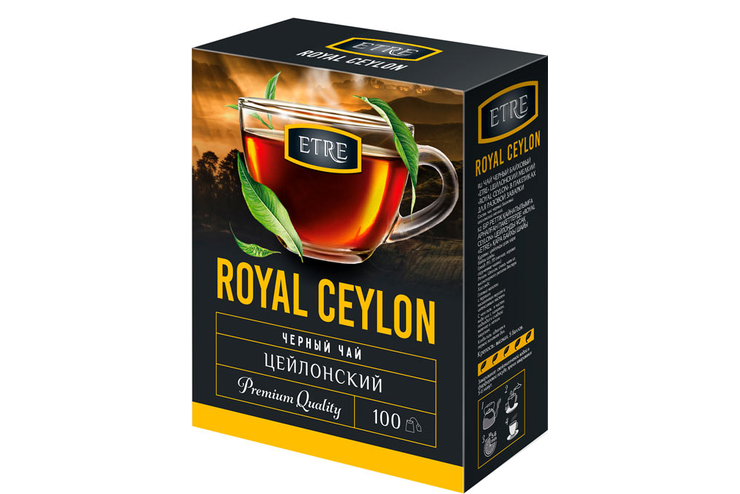 «ETRE», чай Royal Ceylon черный цейлонский отборный, 100 пакетиков, 200 г «ETRE», чай Royal Ceylon черный цейлонский отборный, 100 пакетиков, 200 г