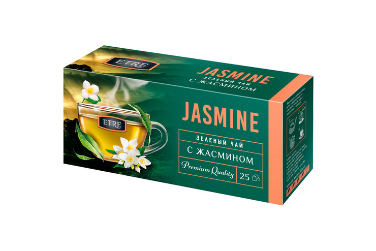 «ETRE», чай Jasmine зеленый с жасмином, 25 пакетиков, 50 г
