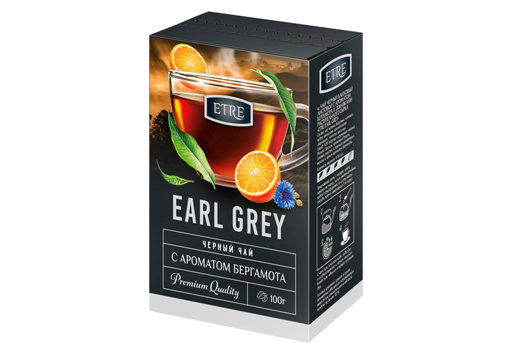 «ETRE», чай Earl Grey черный листовой, бергамот, 100 г