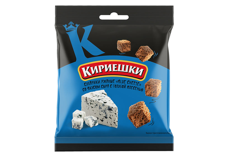 «Кириешки», сухарики со вкусом сыра с голубой плесенью, 40 г