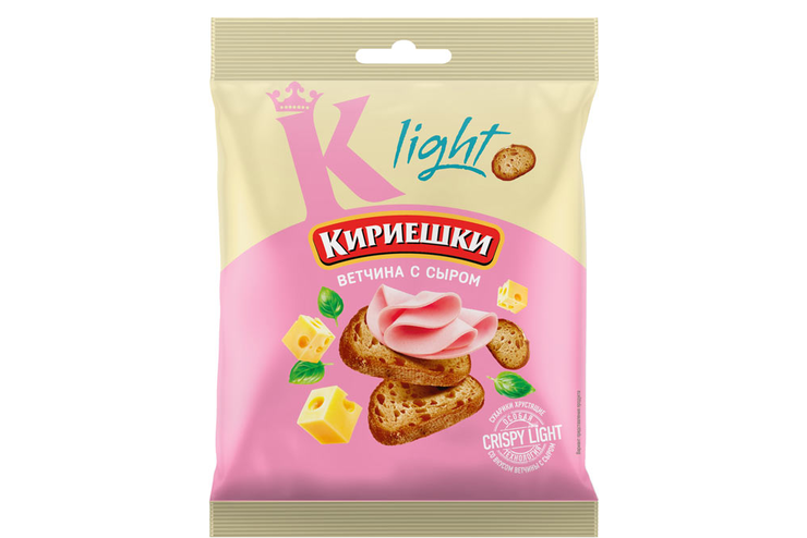 «Кириешки Light», сухарики со вкусом ветчины с сыром, 33 г