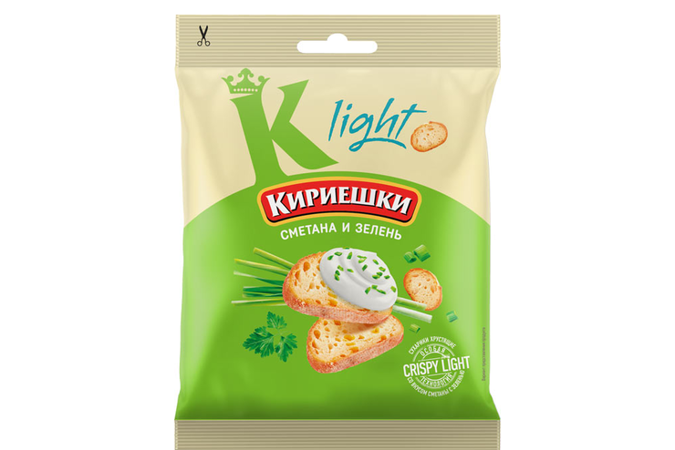 «Кириешки Light», сухарики со вкусом сметаны и зелени, 33 г «Кириешки Light», сухарики со вкусом сметаны и зелени, 33 г