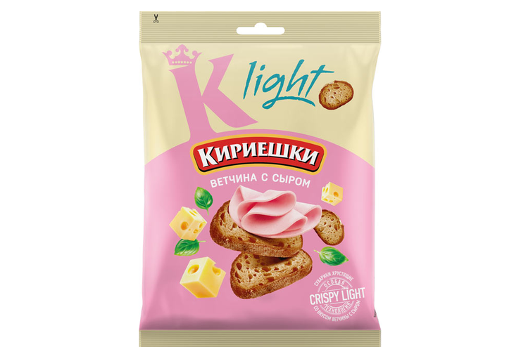 «Кириешки Light», сухарики со вкусом ветчины с сыром, 80 г