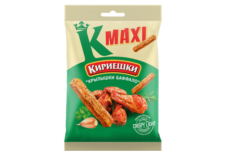 «Кириешки Maxi», сухарики со вкусом крылышек Баффало, 60 г