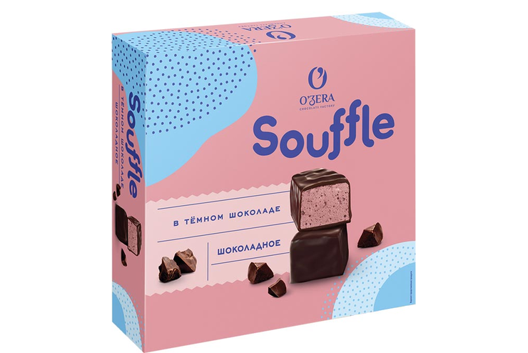 «O'Zera», конфеты Souffle со вкусом шоколада, в тёмном шоколаде, 360 г