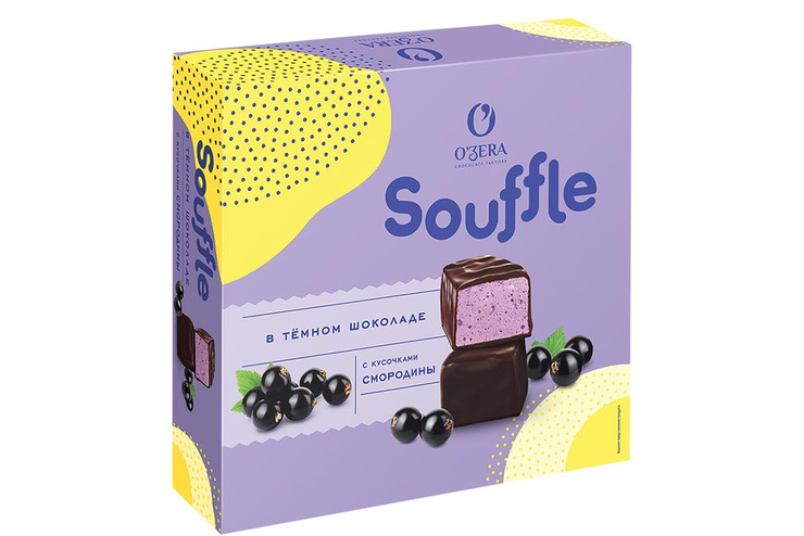 «O'Zera», конфеты Souffle со вкусом смородины, в тёмном шоколаде, 360 г