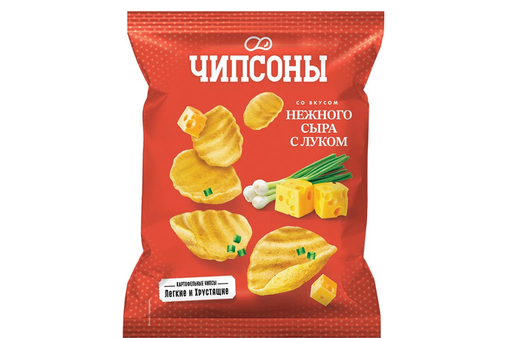 «Чипсоны», чипсы со вкусом нежного сыра с луком, 90 г