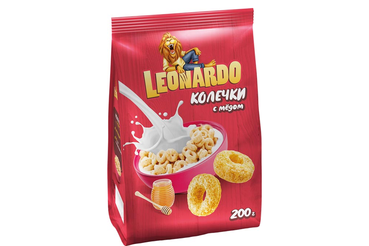 «Leonardo», готовый завтрак «Колечки с мёдом», 200 г
