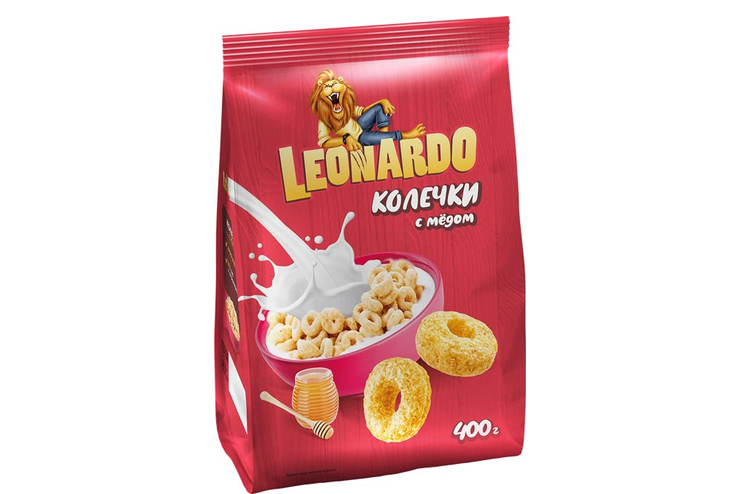 «Leonardo», готовый завтрак «Колечки с мёдом», 400 г