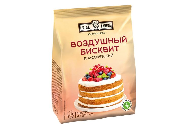 «Nina Farina», смесь для десерта «Воздушный  бисквит Классический», 300 г
