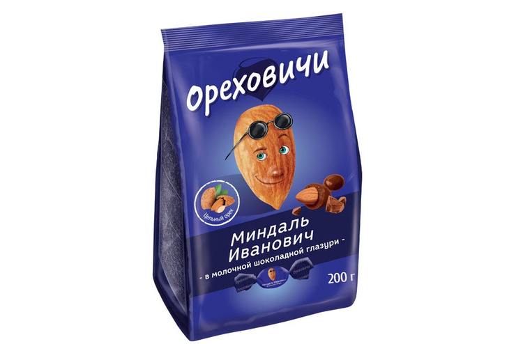 «Ореховичи», конфеты «Миндаль Иванович» в шоколадной глазури, 200 г