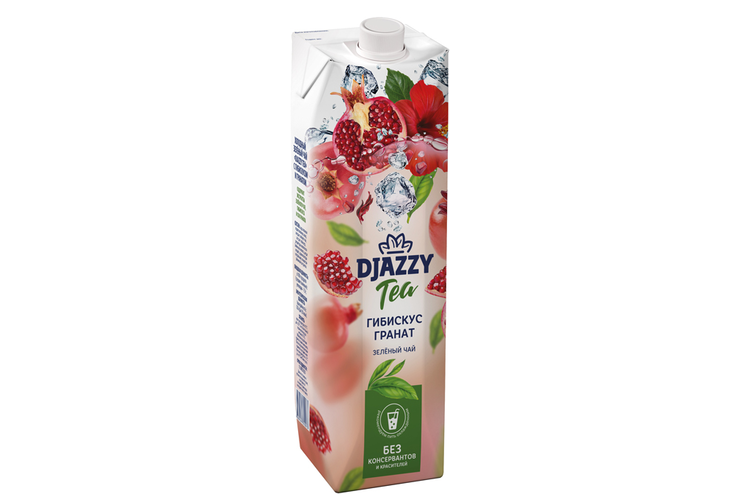 «Djazzy», холодный зеленый чай «Гибискус гранат», 1л, 1,028 кг