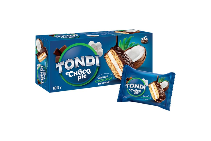 «Tondi», choco Pie кокосовый, 180 г