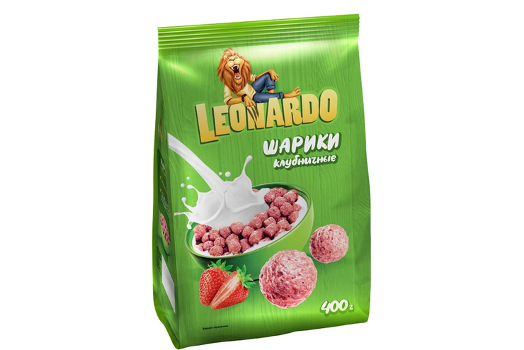 «Leonardo», готовый завтрак «Шарики клубничные», 400 г