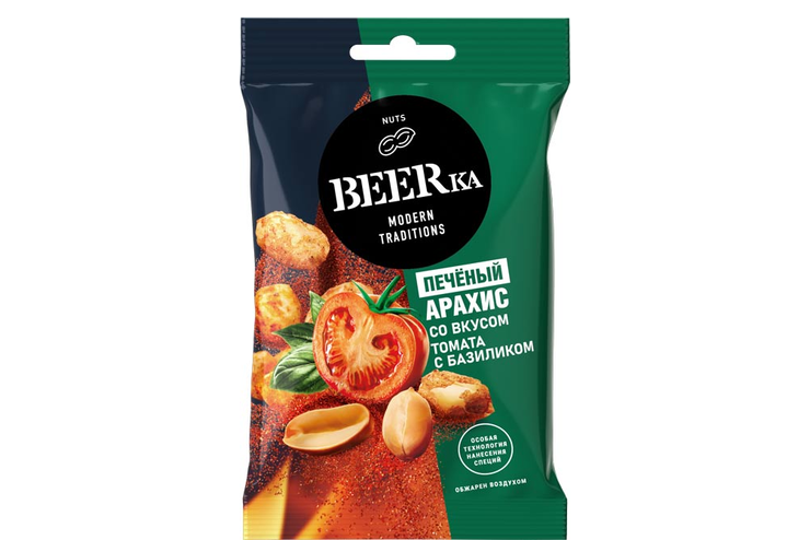 «Beerka», арахис печёный со вкусом томата с базиликом, 90 г «Beerka», арахис печёный со вкусом томата с базиликом, 90 г