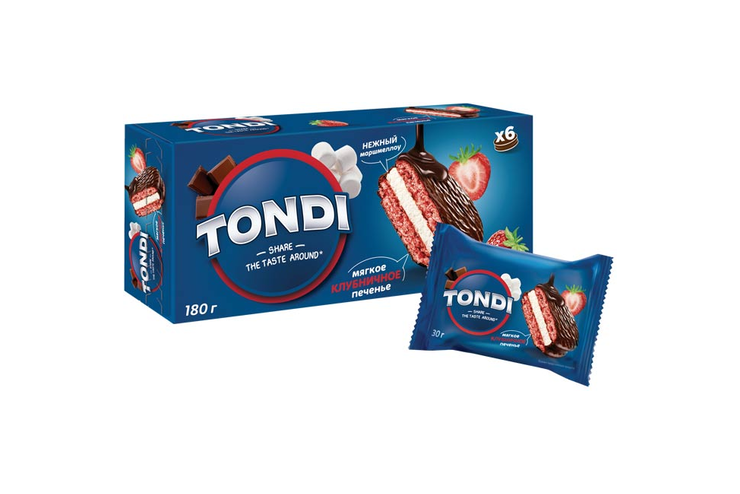 «Tondi», choco Pie клубничный, 180 г