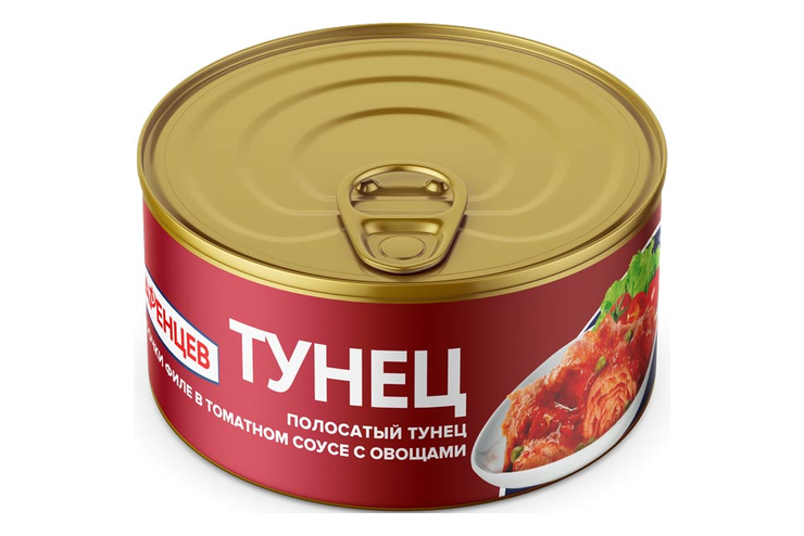 «Баренцев», тунец филе в томатном соусе с овощами, 185 г «Баренцев», тунец филе в томатном соусе с овощами, 185 г