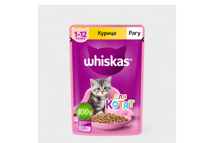 Влажный корм для котят «Whiskas» Рагу с курицей, 85 г