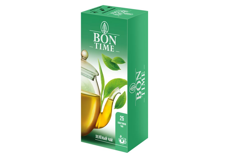 «Bontime», чай зелёный, 25 пакетиков, 50 г «Bontime», чай зелёный, 25 пакетиков, 50 г