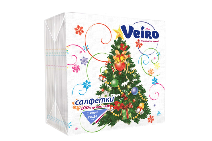 Салфетки «Veiro» однослойные, с рисунком, 50 шт
