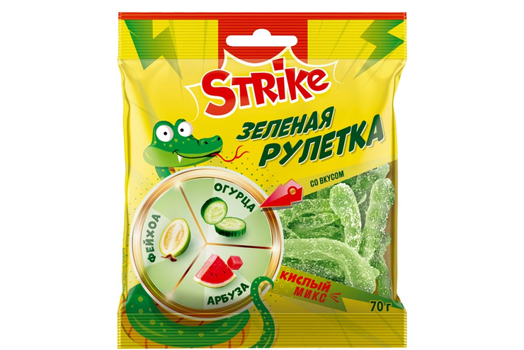 «Strike», мармелад «Зелёная рулетка», 70 г