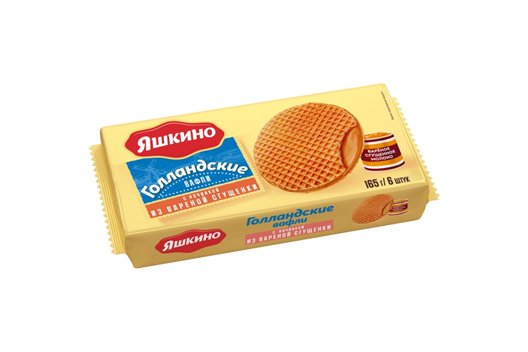 «Яшкино», вафли «Голландские» с варёной сгущёнкой, 165 г