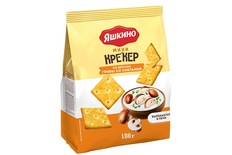 «Яшкино», крекер мини со вкусом «грибы со сметаной», 180 г