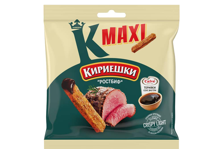 «Кириешки Maxi», сухарики со вкусом «Ростбиф» и с соусом терияки Heinz, 75 г