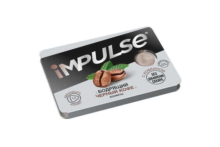«Impulse», конфеты «Бодрящий черный кофе», 12 г «Impulse», конфеты «Бодрящий черный кофе», 12 г