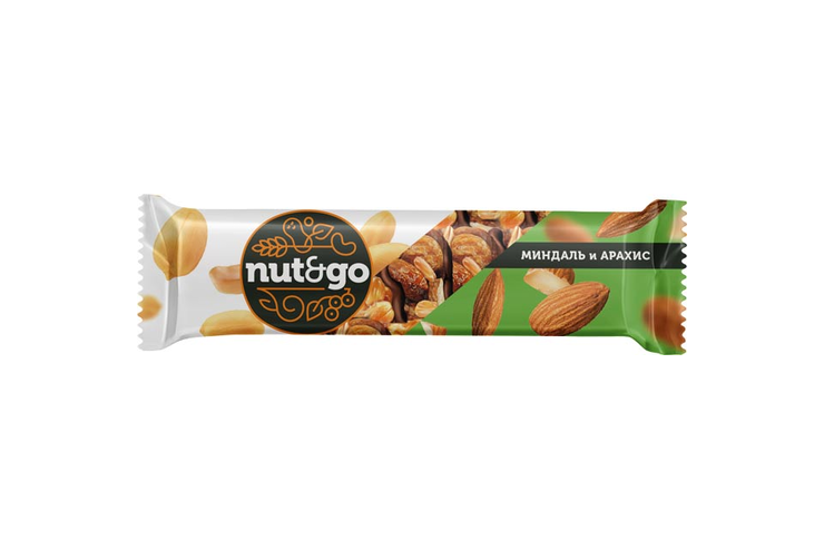 «Nut&Go», батончик Almond & peanut, 36 г