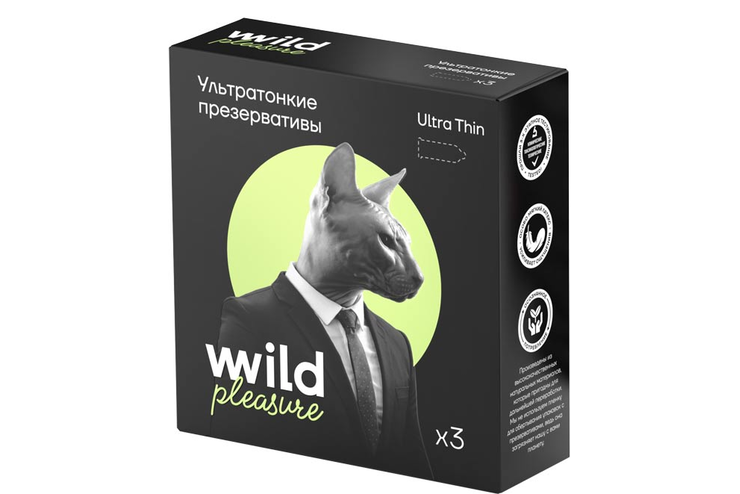 Презервативы латексные Ultra Thin, 3 шт «Wild Pleasure», 14,4 г