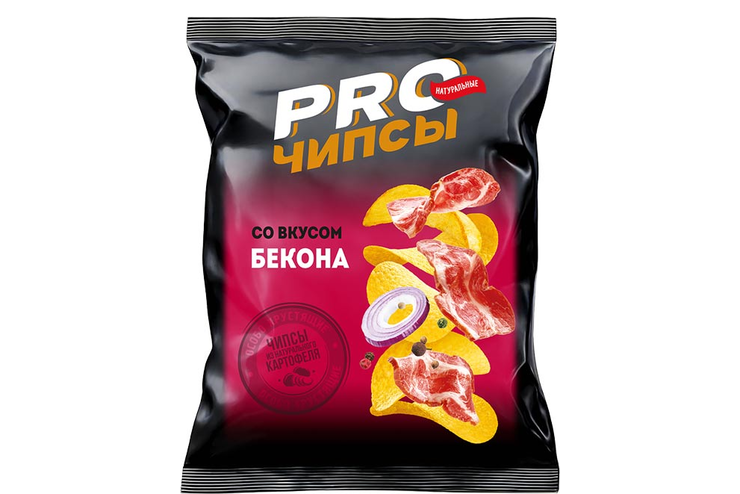 «PRO-Чипсы», чипсы со вкусом бекона, произведены из свежего картофеля, 150 г