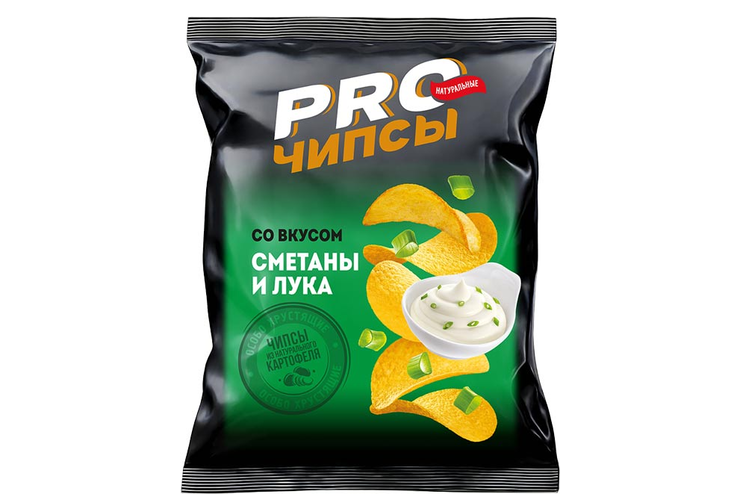 «PRO-Чипсы», чипсы со вкусом сметаны и лука, произведены из свежего картофеля, 150 г
