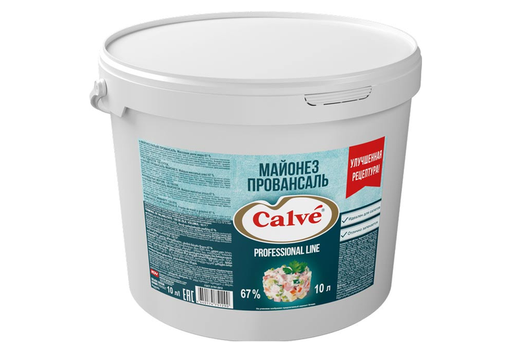 «Calve», майонез «Провансаль» 67%, 10л, 9,6 кг