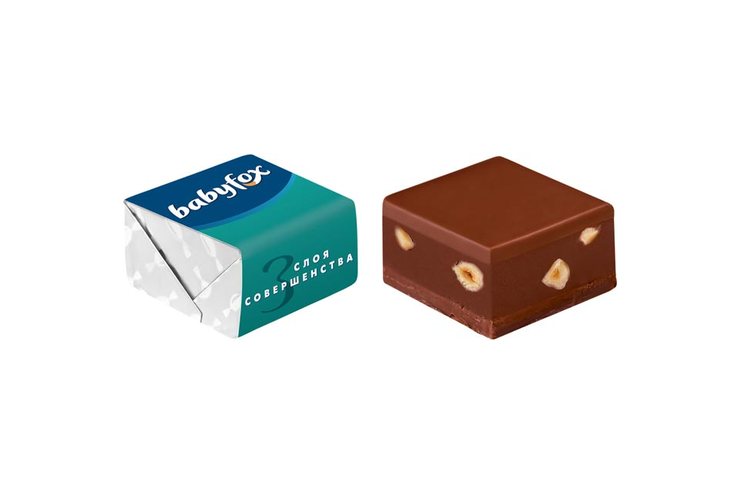 «BabyFox», шоколадные конфеты  Pralines Style фундук, арахис и молочный шоколад (упаковка 0,5 кг)