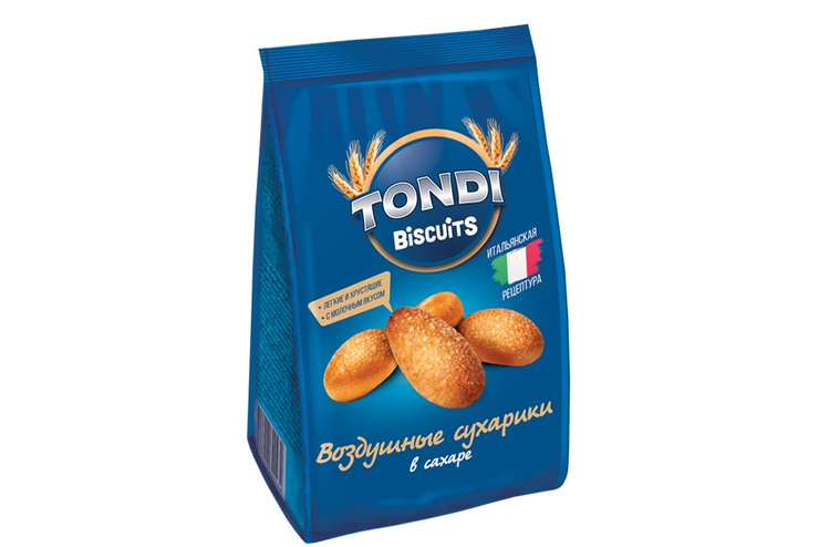 «Tondi», воздушные сухарики в сахаре с молочным вкусом, 94 г