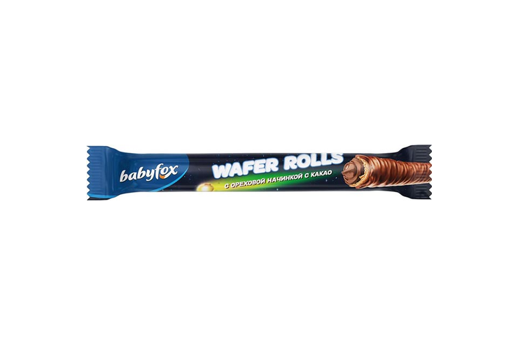 «BabyFox», конфеты Wafer Rolls с ореховой начинкой и какао (коробка 1,5 кг) «BabyFox», конфеты Wafer Rolls с ореховой начинкой и какао (коробка 1,5 кг)