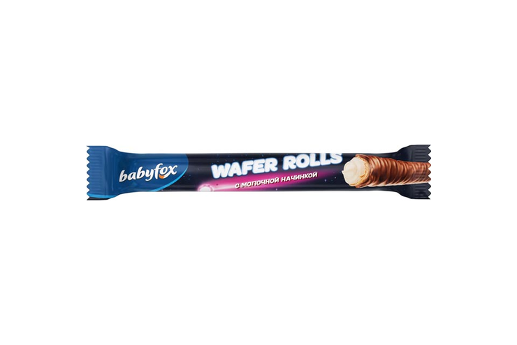 «BabyFox», конфеты Wafer Rolls с молочной начинкой (коробка 1,5 кг)