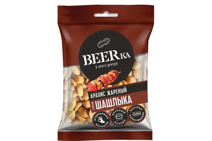 «Beerka», арахис жареный со вкусом шашлыка, 90 г «Beerka», арахис жареный со вкусом шашлыка, 90 г