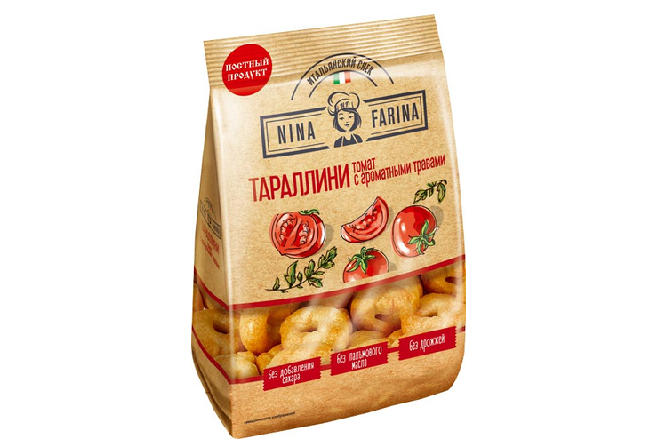 «Nina Farina», тараллини с томатом и ароматными травами, 180 г