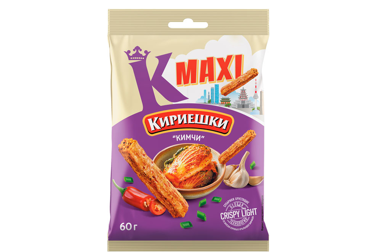 «Кириешки Maxi», cухарики со вкусом кимчи, 60 г «Кириешки Maxi», cухарики со вкусом кимчи, 60 г